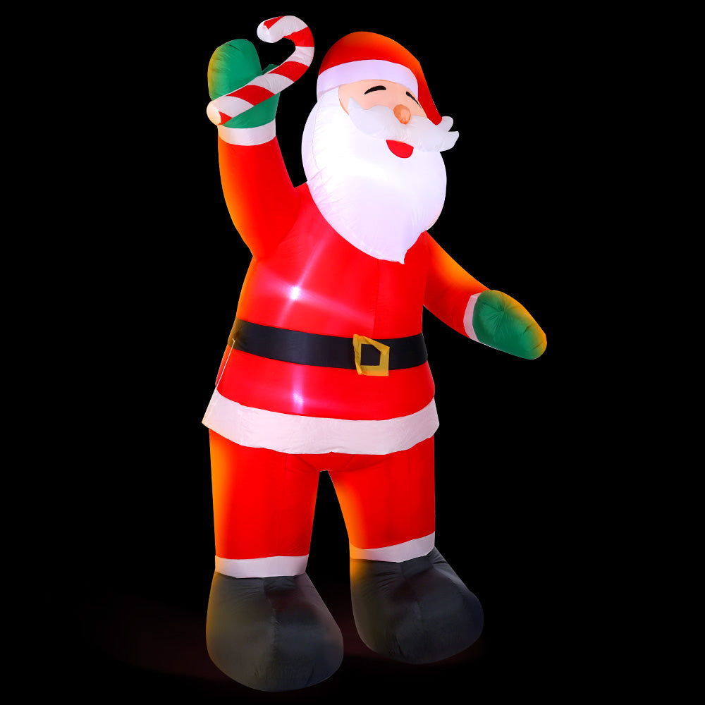 Jingle Jollys Christmas Inflatable Santa 3M Illuminated Decorations - ShopFrenzy