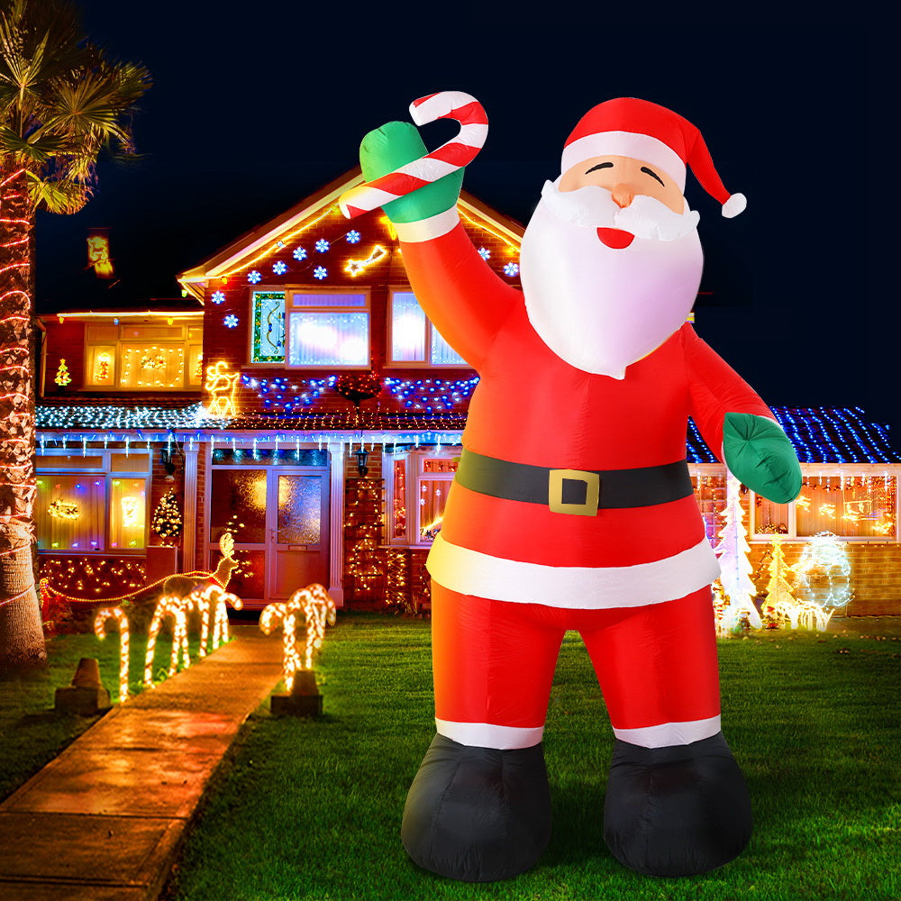 Jingle Jollys Christmas Inflatable Santa 3M Illuminated Decorations - ShopFrenzy