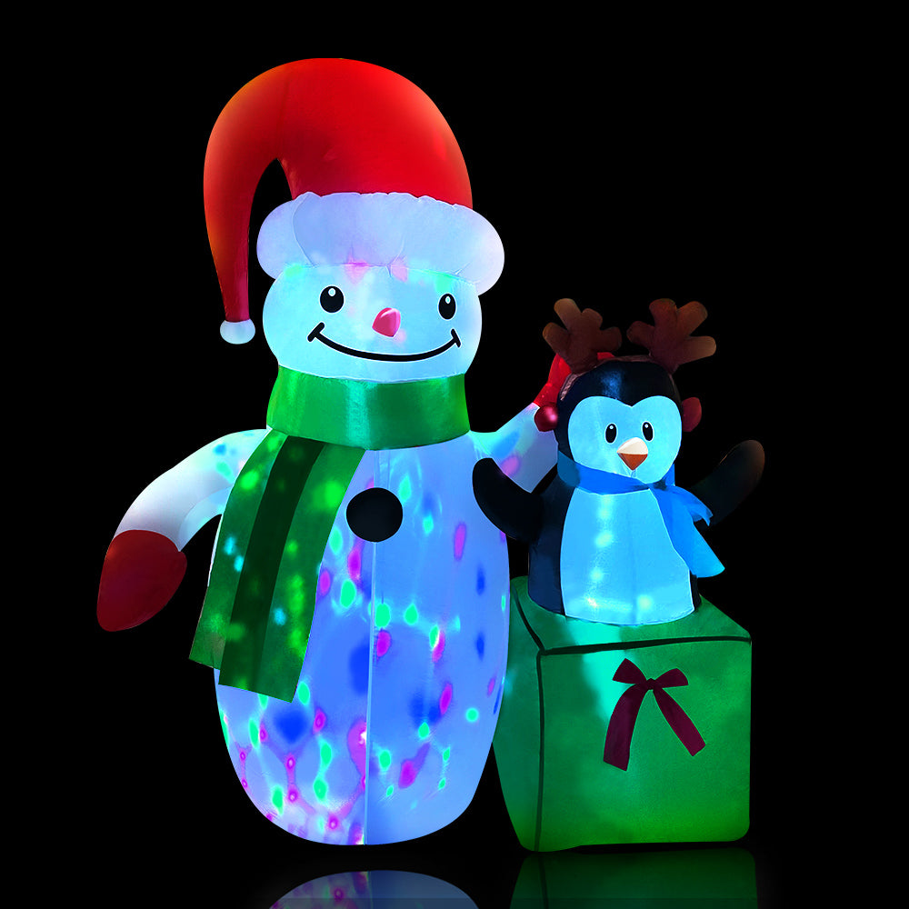 Jingle Jollys Christmas Inflatable Snowman 1.8M Illuminated Decorations - ShopFrenzy