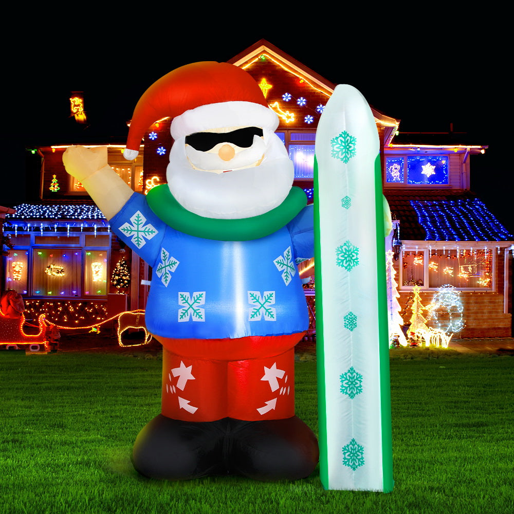 Jingle Jollys Christmas Inflatable Santa 1.6M Illuminated Decorations - ShopFrenzy