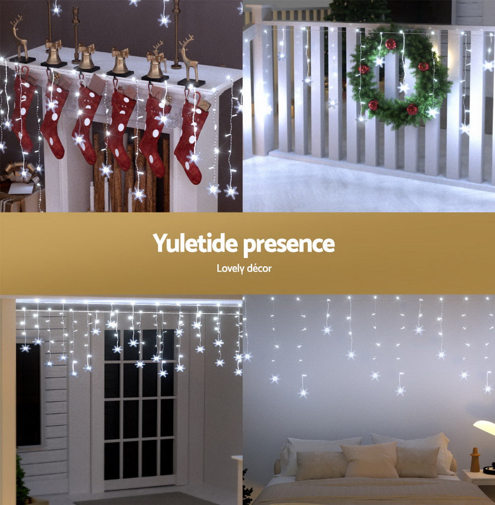 160 LED 6M Christmas Lights Icicle Light Solar Cold Jingle Jollys - ShopFrenzy