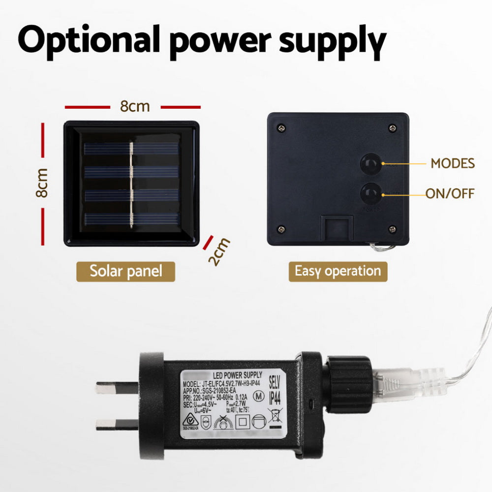 160 LED 6M Christmas Lights Icicle Light Solar Cold Jingle Jollys - ShopFrenzy