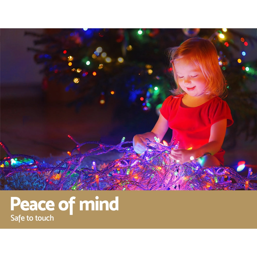 20M Christmas Lights Icicle Light 800 LED Multi-coloured Jingle Jollys - ShopFrenzy