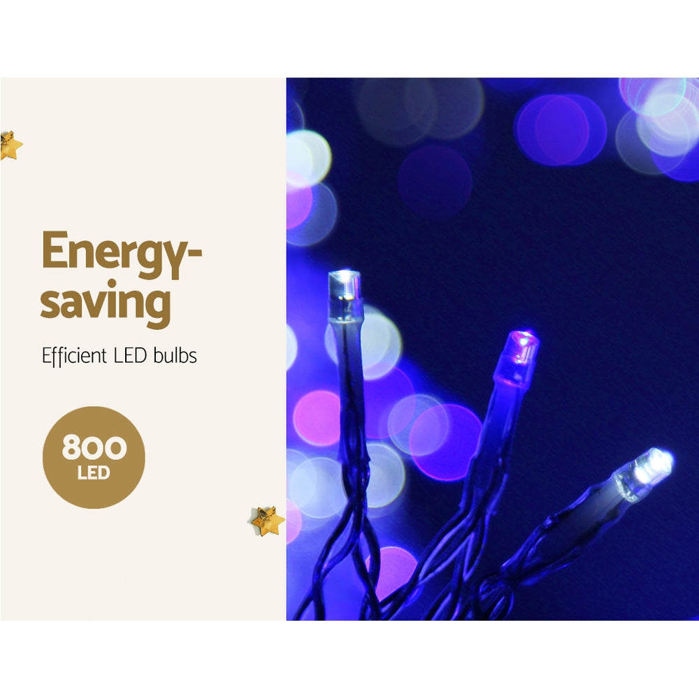 20M Christmas Lights Icicle Light 800 LED Blue White Decor Jingle Jollys - ShopFrenzy