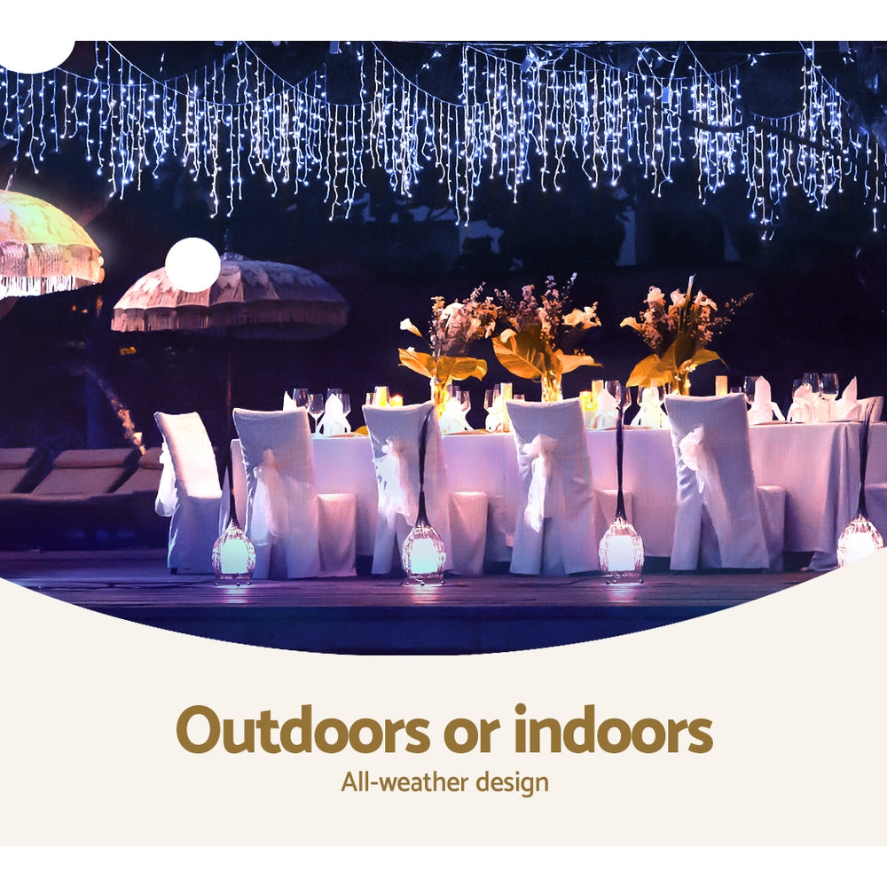 20M Christmas Lights Icicle Light 800 LED Blue White Decor Jingle Jollys - ShopFrenzy