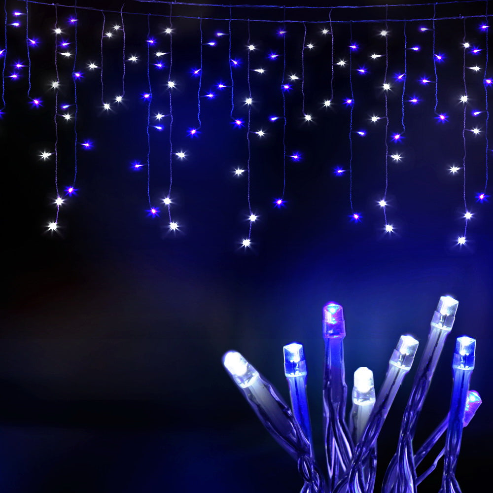 20M Christmas Lights Icicle Light 800 LED Blue White Decor Jingle Jollys - ShopFrenzy