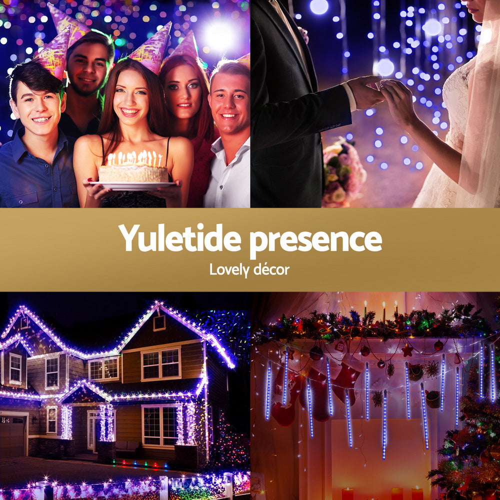 288 LED 7M Christmas Lights Icicle Light Falling Metor Jingle Jollys - ShopFrenzy