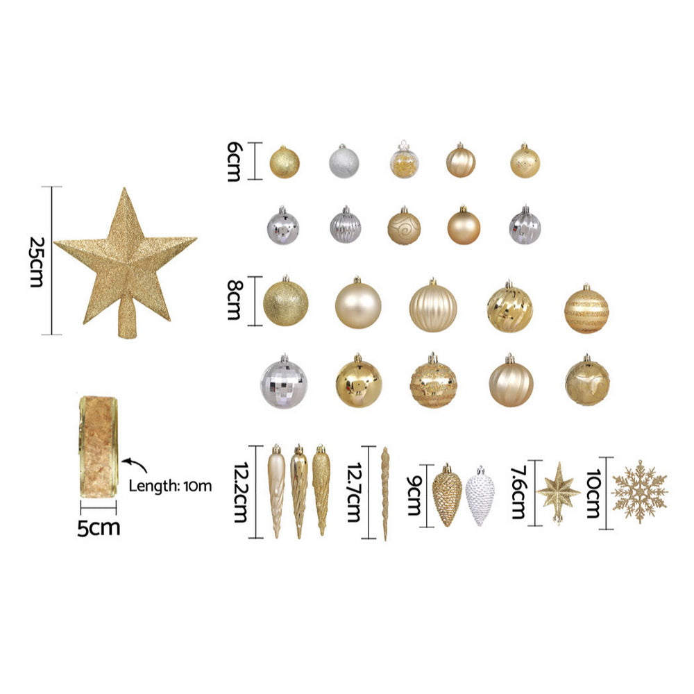 Jingle Jollys 125pcs Christmas Tree Decorations Set Baubles Ornaments Party - ShopFrenzy