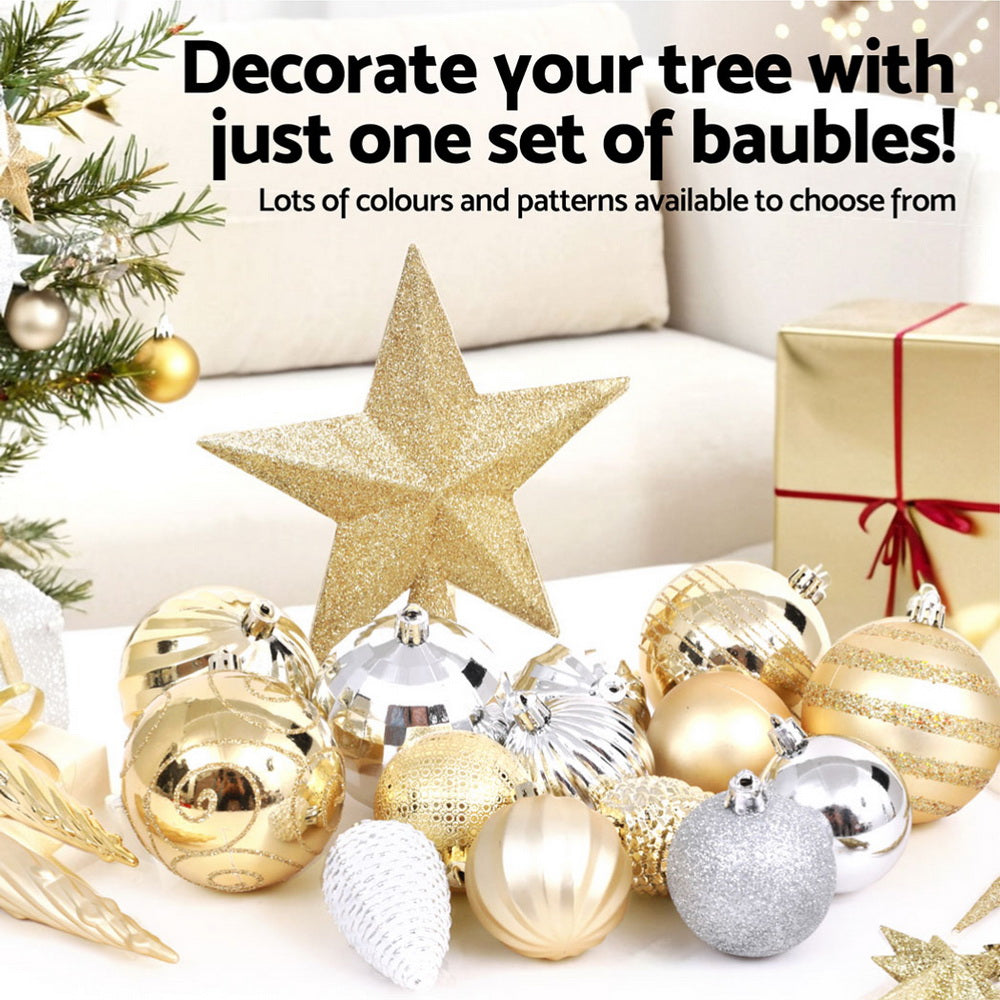Jingle Jollys 125pcs Christmas Tree Decorations Set Baubles Ornaments Party - ShopFrenzy