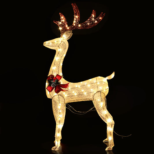 1.5M Christmas Lights Reindeer 100 LED Decorations Jingle Jollys - ShopFrenzy