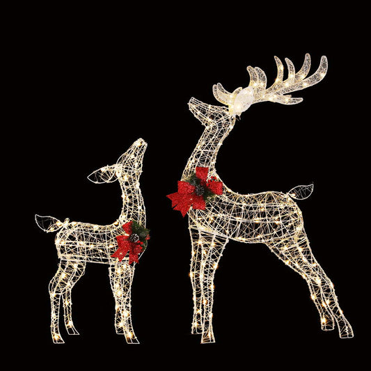 2 PCS Christmas Lights 170 LED Fairy Light Reindeer Decorations Jingle Jollys - ShopFrenzy