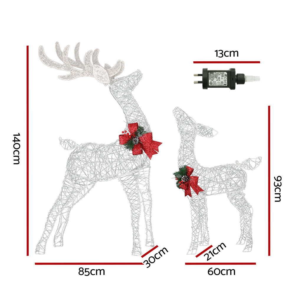 2 PCS Christmas Lights 170 LED Fairy Light Reindeer Decorations Jingle Jollys - ShopFrenzy
