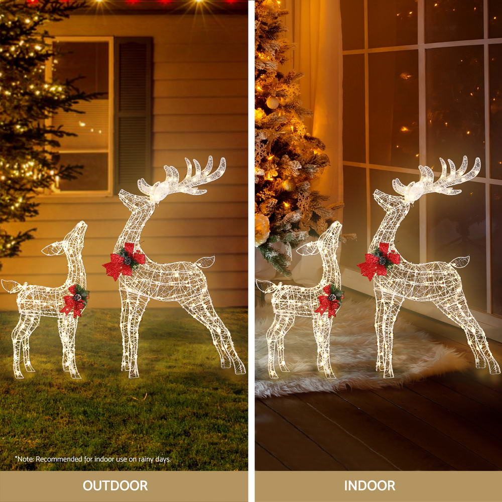 2 PCS Christmas Lights 170 LED Fairy Light Reindeer Decorations Jingle Jollys - ShopFrenzy