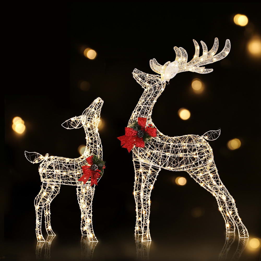 2 PCS Christmas Lights 170 LED Fairy Light Reindeer Decorations Jingle Jollys - ShopFrenzy