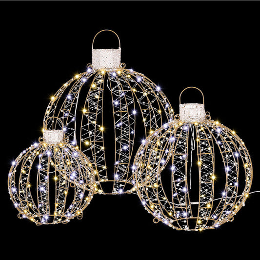 3 PCS Christmas Lights 360 LED Fairy Light Ball Decorations Jingle Jollys - ShopFrenzy