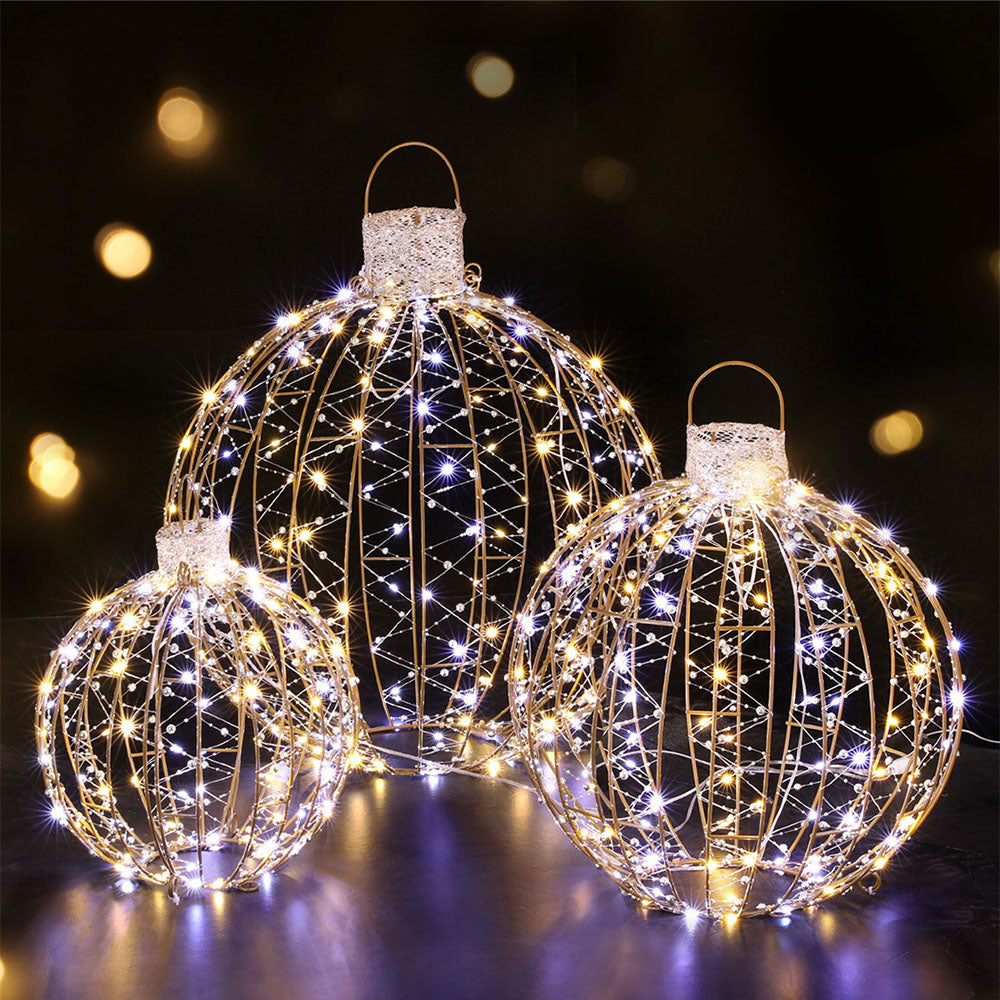 3 PCS Christmas Lights 360 LED Fairy Light Ball Decorations Jingle Jollys - ShopFrenzy