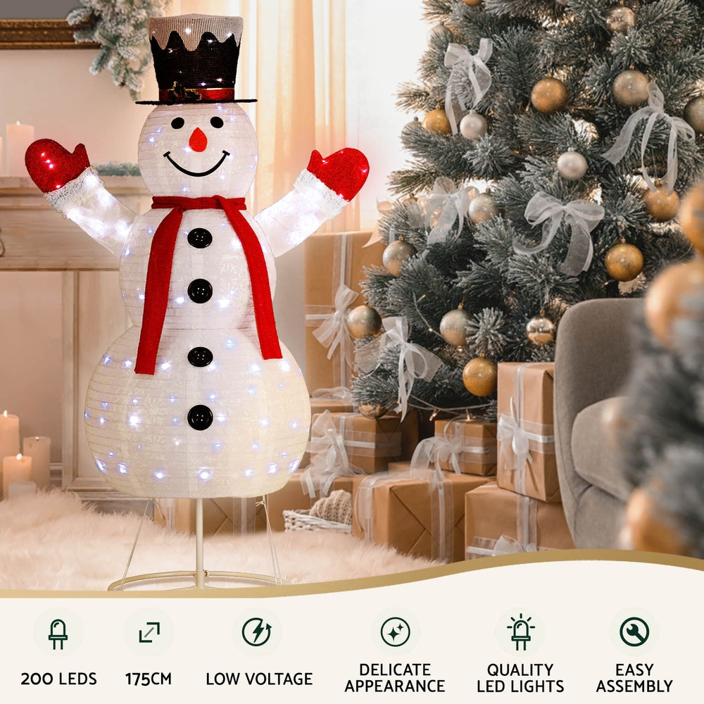 1.7M Christmas Lights 200 LED Fairy Light Snowman Decorations Jingle Jollys - ShopFrenzy