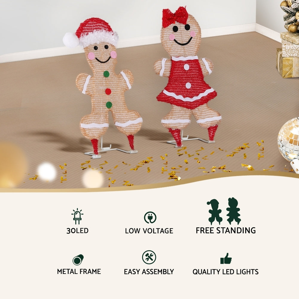 30 LED Christmas Lights Gingerbread Motif Fairy Light Decoration Jingle Jollys - ShopFrenzy