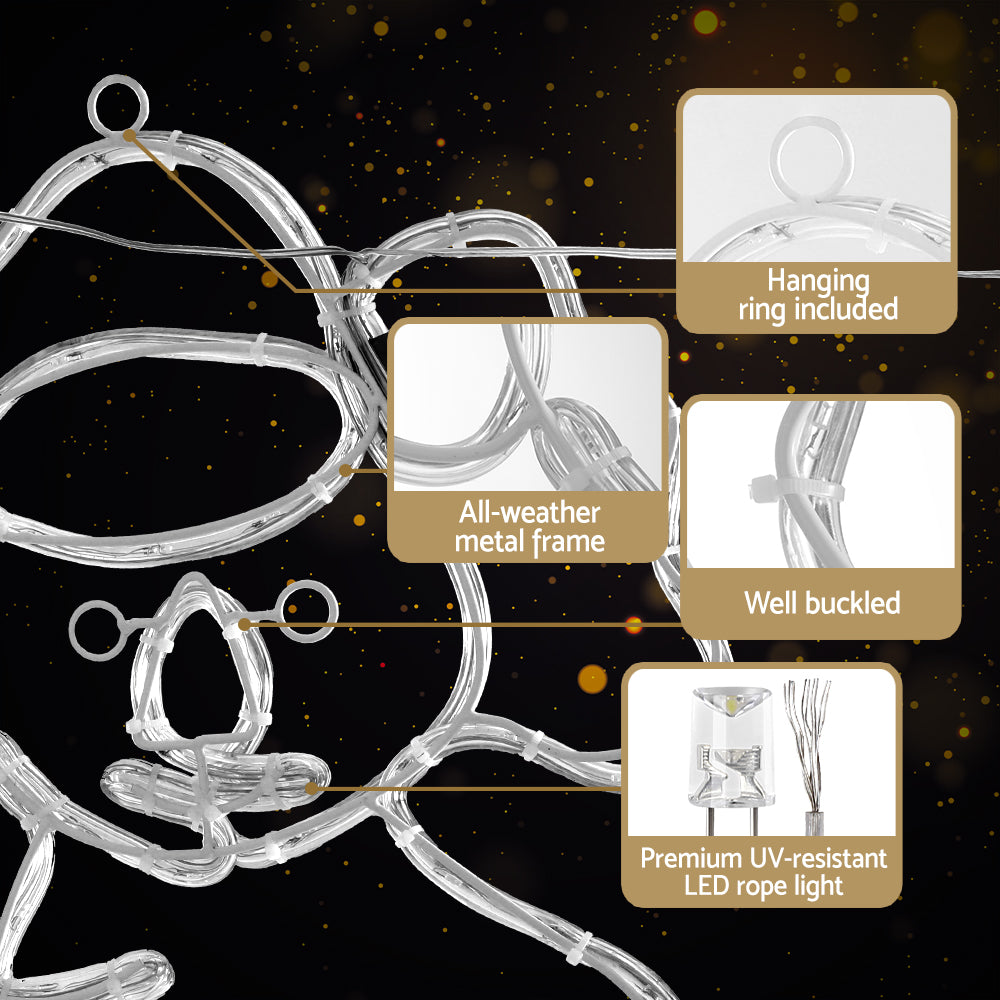 0.48M Christmas Lights Motif 216 LED Rope Light Outdoor Decoration Jingle Jollys - ShopFrenzy