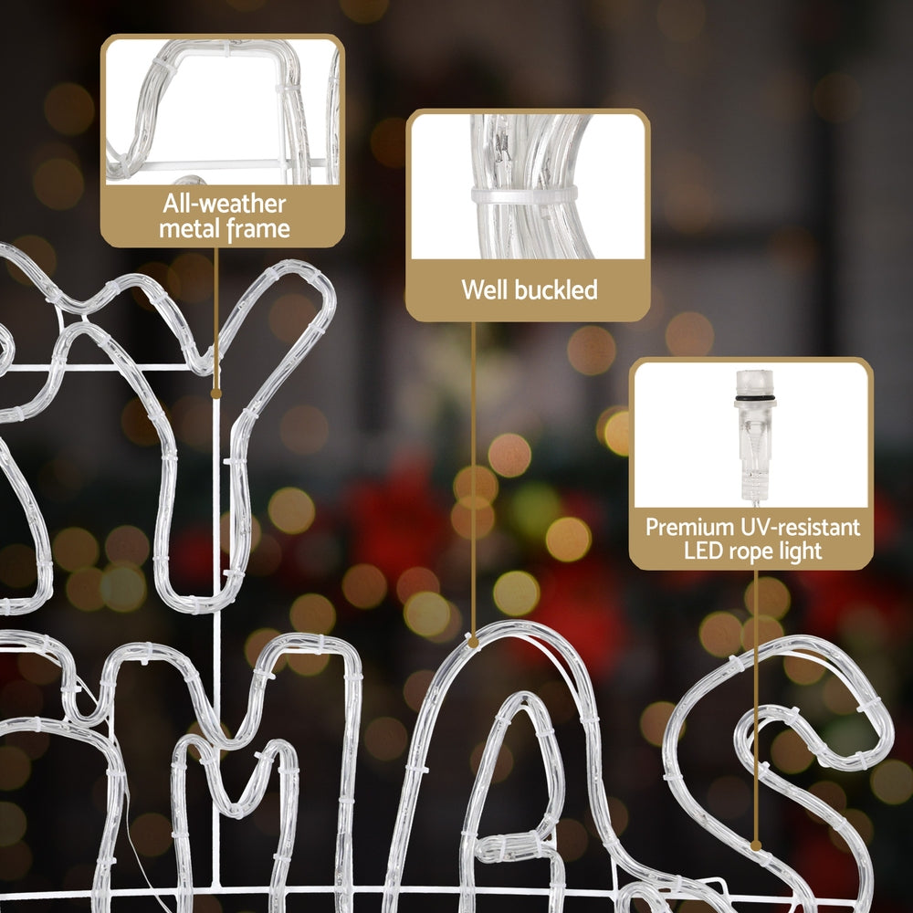 1.6M Christmas Lights Motif 360 LED Rope Light Outdoor Decoration Jingle Jollys - ShopFrenzy