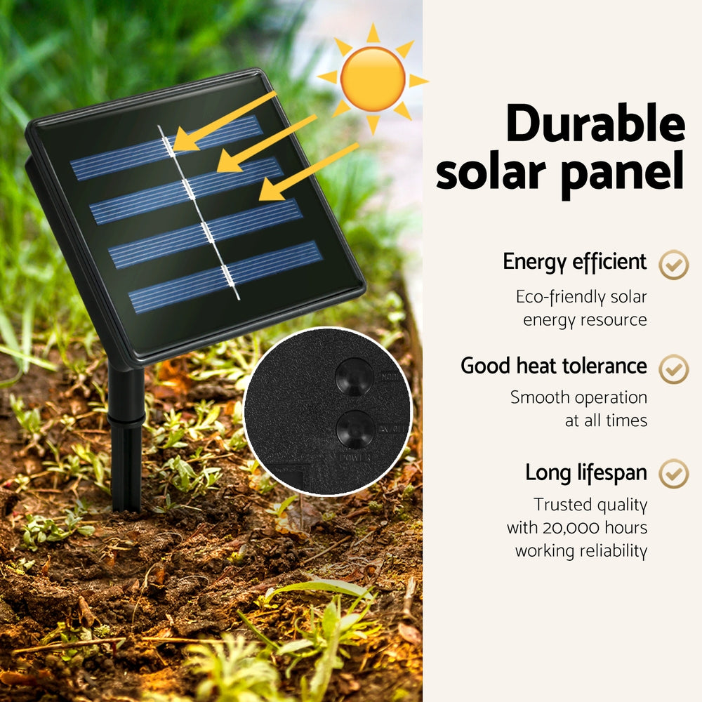 0.6M Christmas Lights 50 LED Motif Solar Wreath Xmas Decorations Jingle Jollys - ShopFrenzy