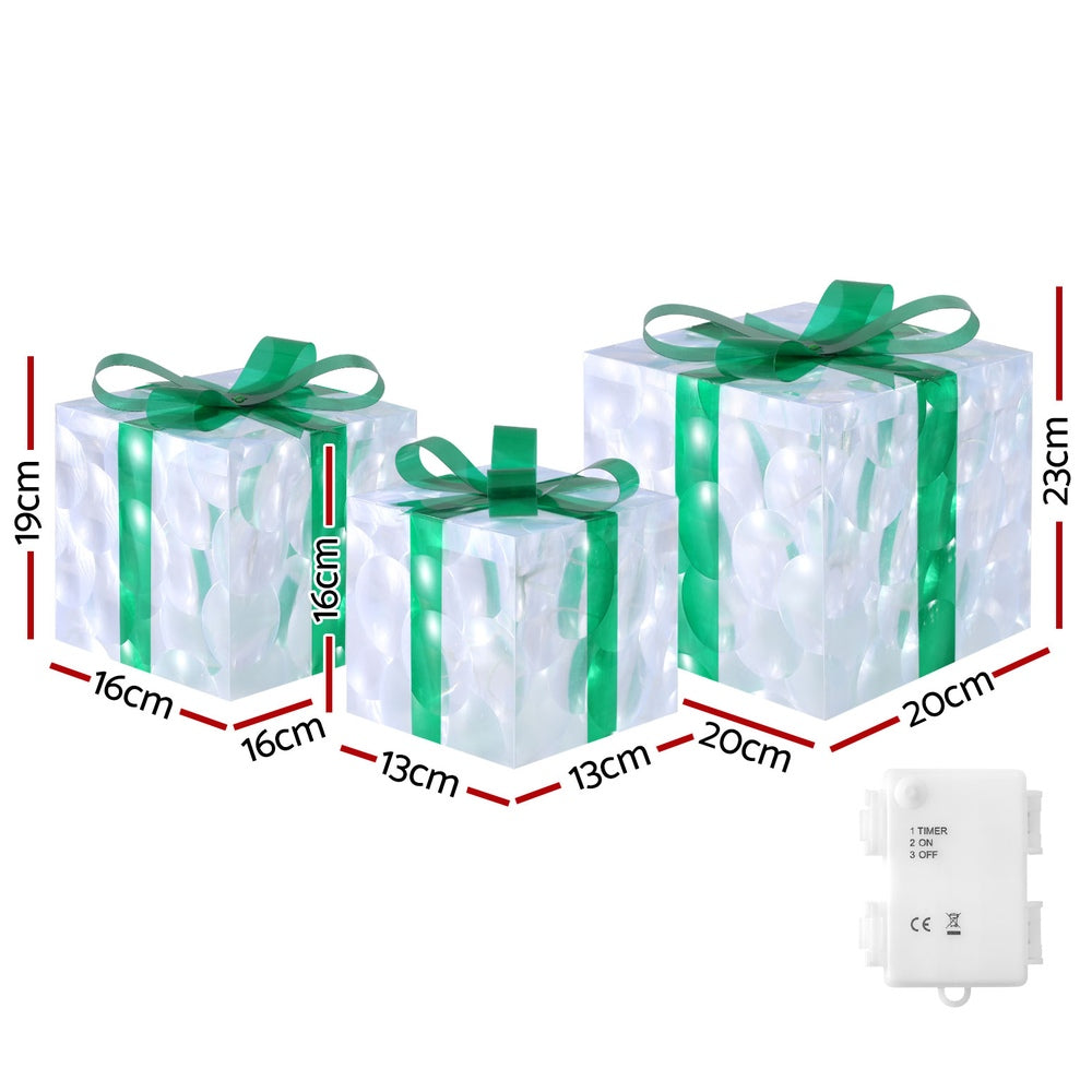 3 PCS Christmas Lights 70 LED Fairy Light Gift Box Jingle Jollys - ShopFrenzy