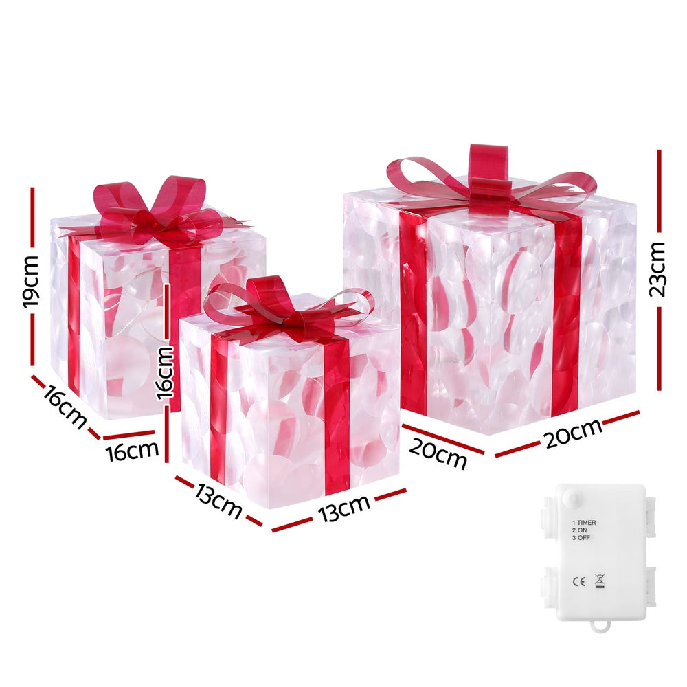 3 PCS Christmas Lights 70 LED Fairy Light Gift Box Jingle Jollys - ShopFrenzy