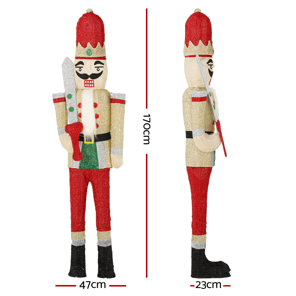 Jingle Jollys Christmas Lights 170cm Nutcracker 180 LED Fairy Light Decorations - ShopFrenzy