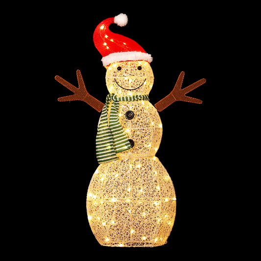 0.97M Christmas Lights Snowman 80 LED Decorations Jingle Jollys - ShopFrenzy