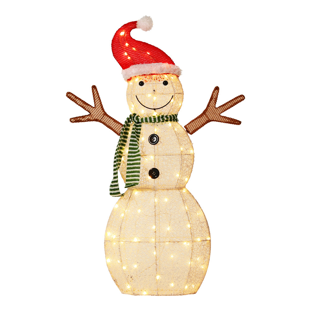 0.97M Christmas Lights Snowman 80 LED Decorations Jingle Jollys - ShopFrenzy