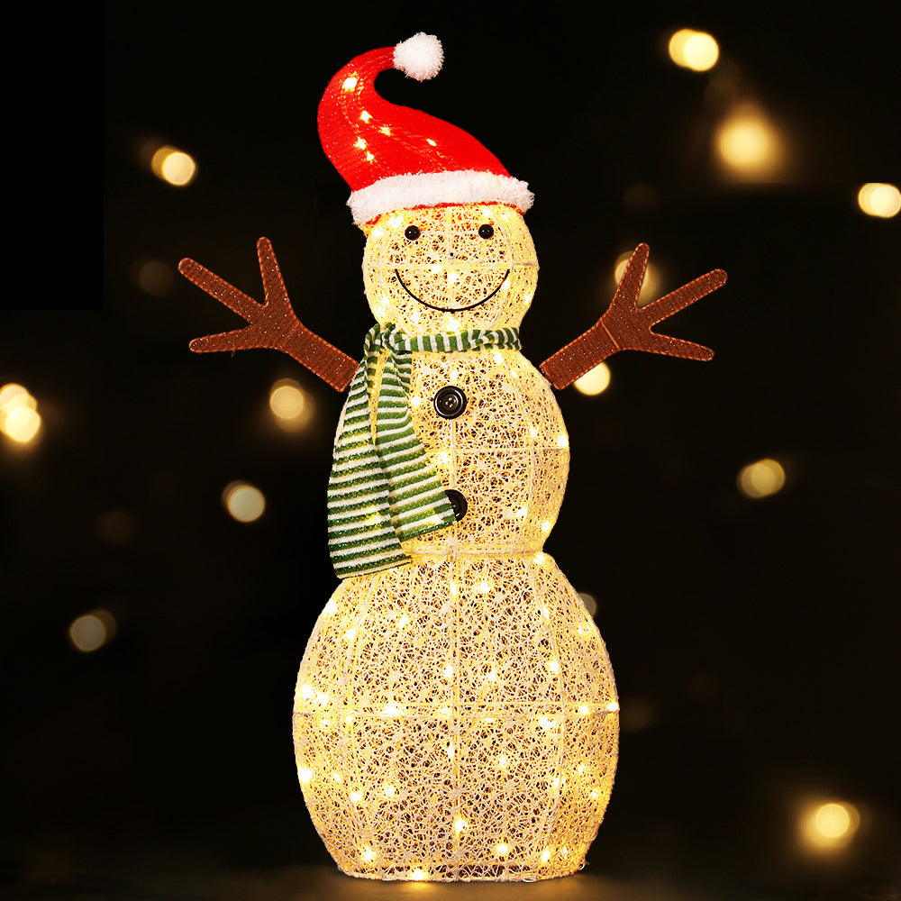 0.97M Christmas Lights Snowman 80 LED Decorations Jingle Jollys - ShopFrenzy