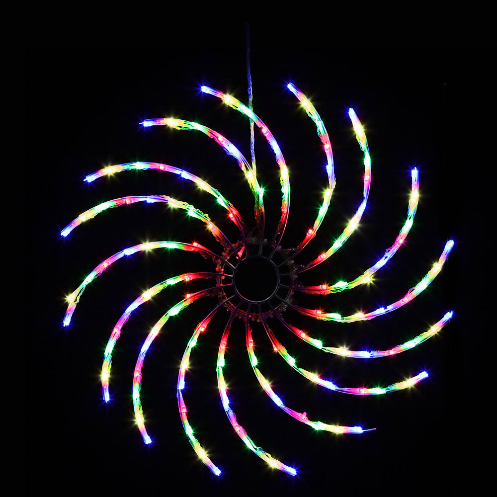 0.5M Christmas Lights 128 LED Spin Motif Light Decorations Jingle Jollys - ShopFrenzy