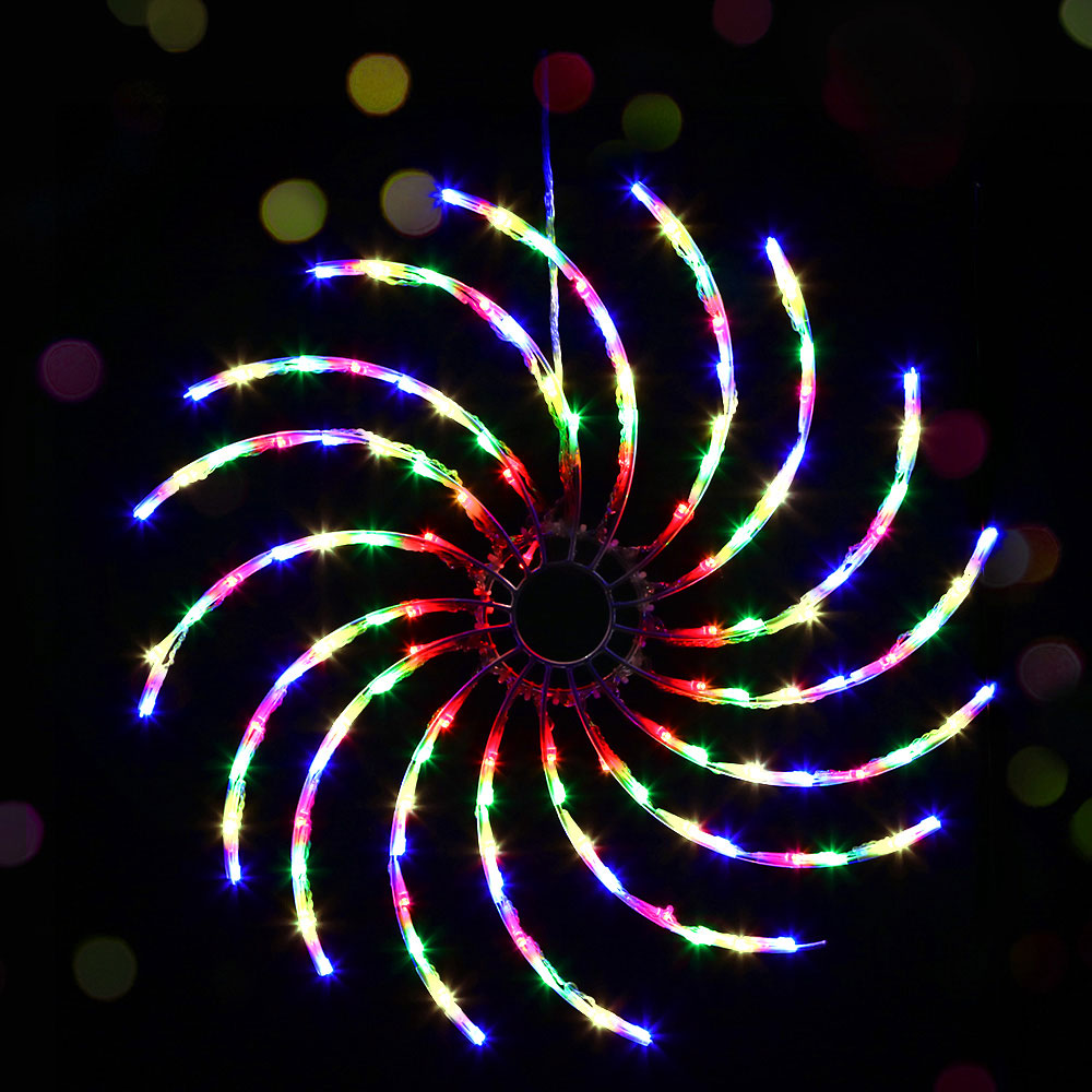 0.5M Christmas Lights 128 LED Spin Motif Light Decorations Jingle Jollys - ShopFrenzy