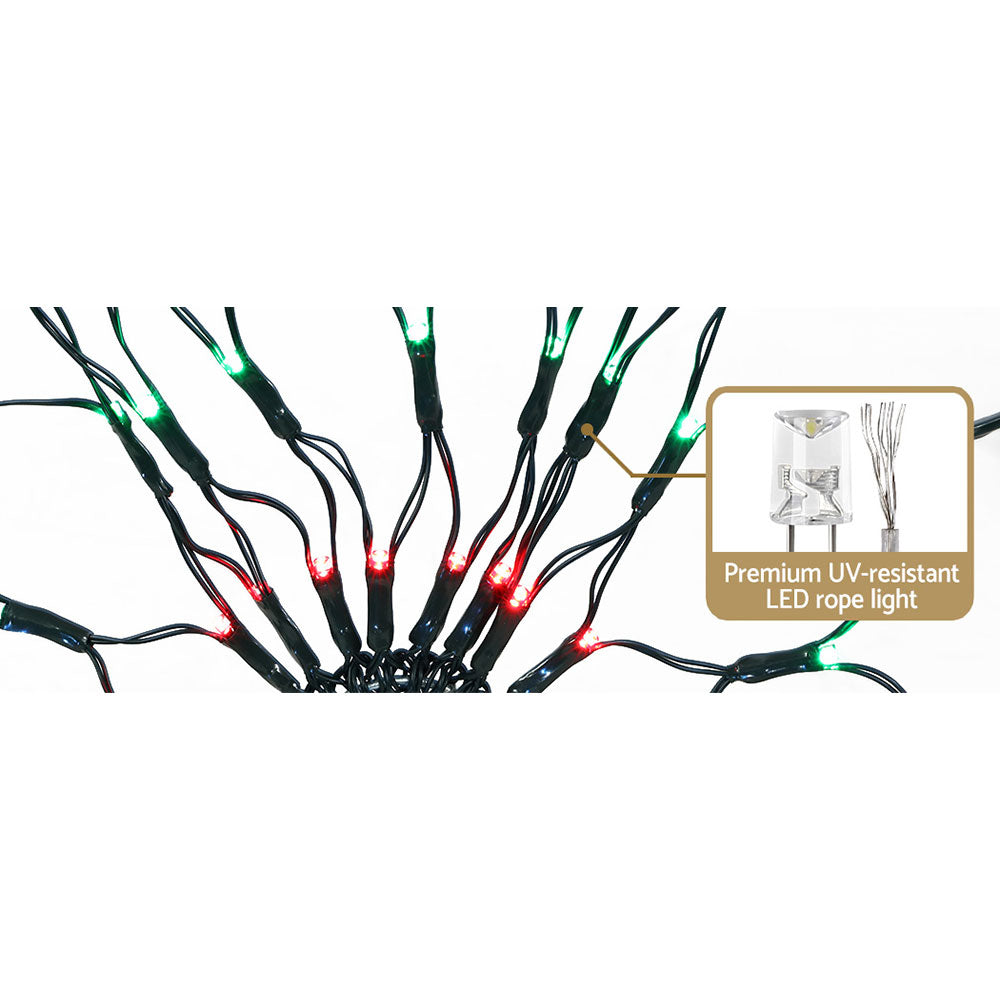 1.3M Christmas Lights 130 LED Snow Motif Light Decorations Jingle Jollys - ShopFrenzy