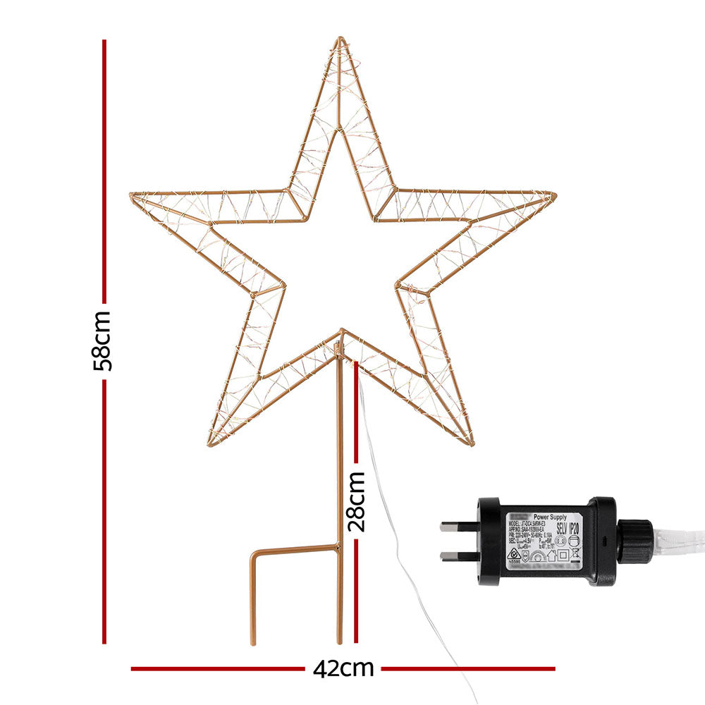 100 LED Christmas Lights Fairy Light Ground Star Garden Decoration Jingle Jollys - ShopFrenzy