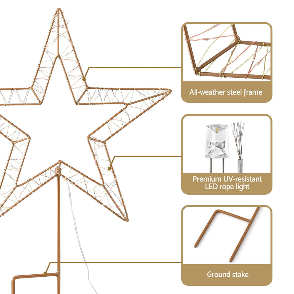 100 LED Christmas Lights Fairy Light Ground Star Garden Decoration Jingle Jollys - ShopFrenzy