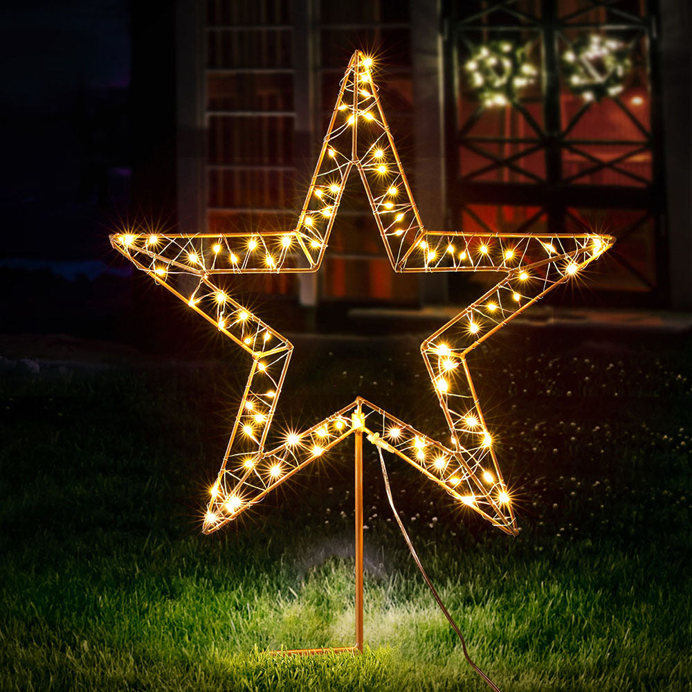 100 LED Christmas Lights Fairy Light Ground Star Garden Decoration Jingle Jollys - ShopFrenzy