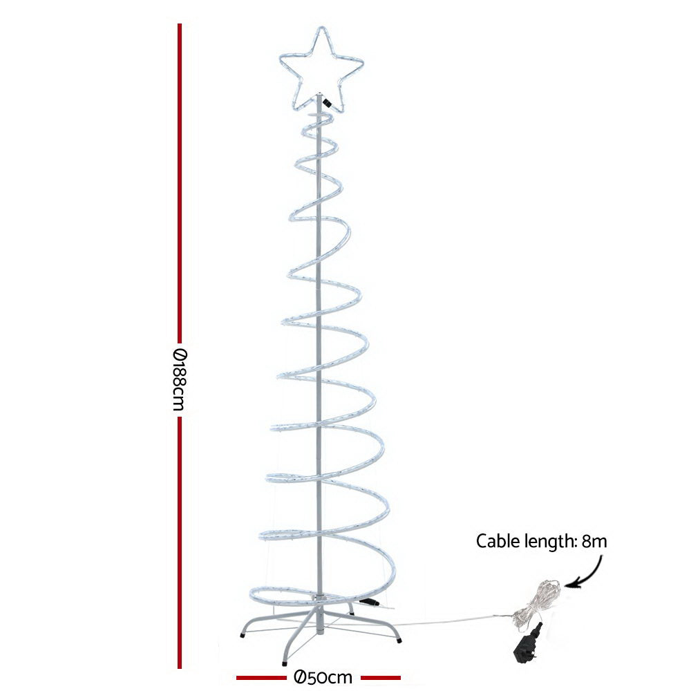 1.88M Christmas Lights Tree 288 LED Decorations Jingle Jollys - ShopFrenzy