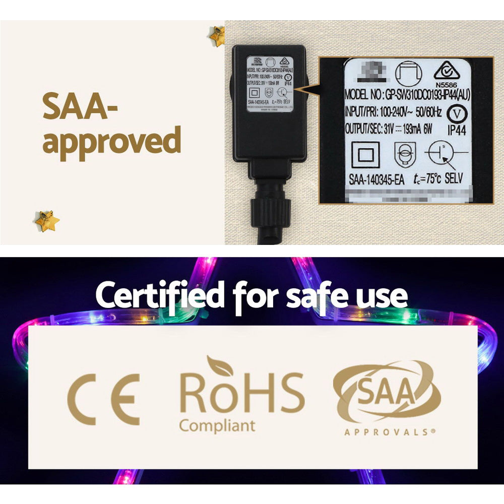 1.88M Christmas Lights Tree 288 LED Decorations Jingle Jollys - ShopFrenzy