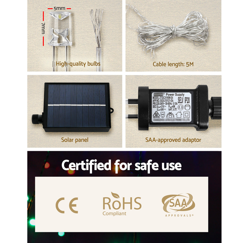 200 LED 3M Christmas Lights Solar String Fairy Light Jingle Jollys - ShopFrenzy