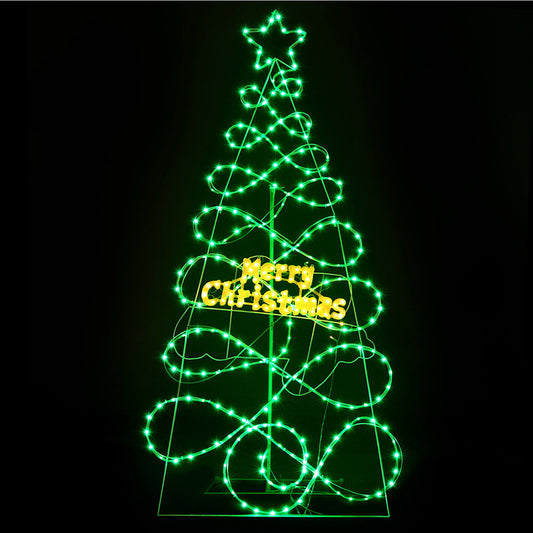1.7M Christmas Tree 230 LED RGB Motif Lights Jingle Jollys - ShopFrenzy