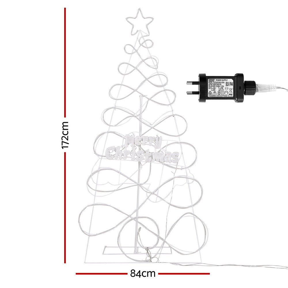 1.7M Christmas Tree 230 LED RGB Motif Lights Jingle Jollys - ShopFrenzy