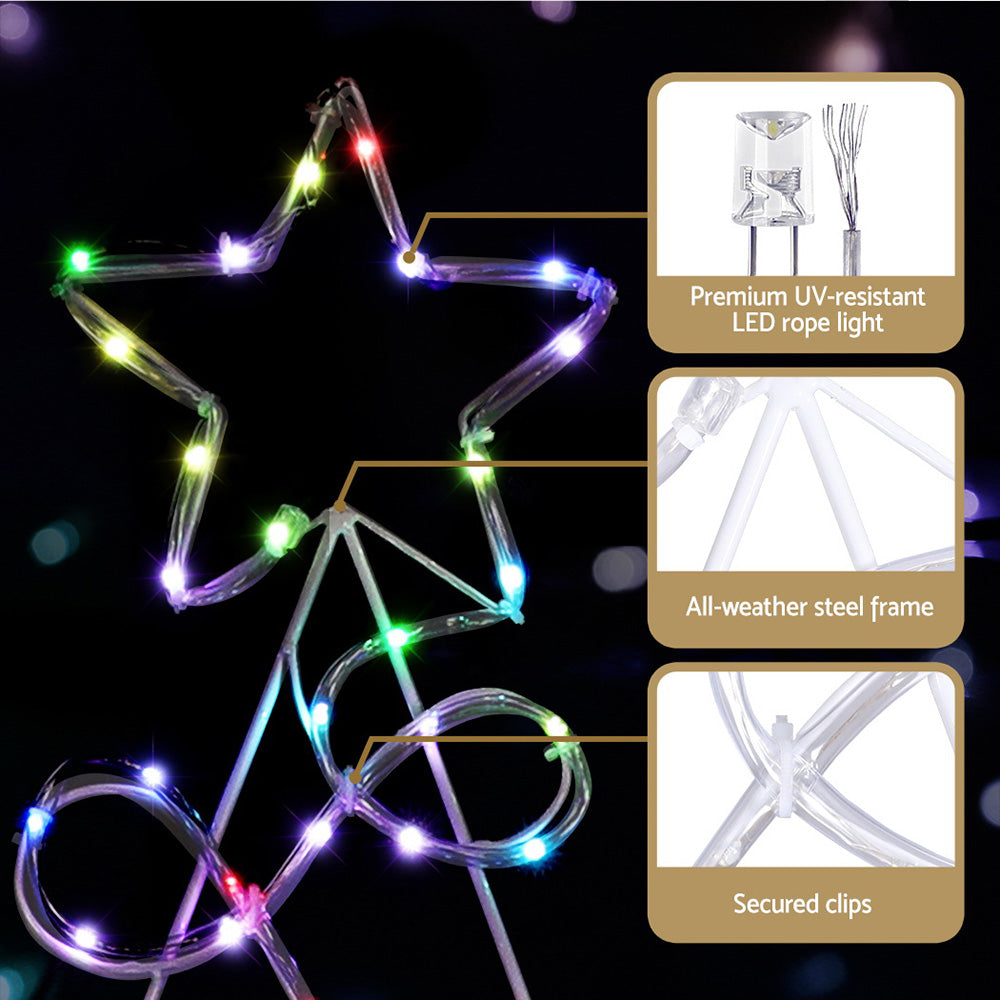 1.7M Christmas Tree 230 LED RGB Motif Lights Jingle Jollys - ShopFrenzy