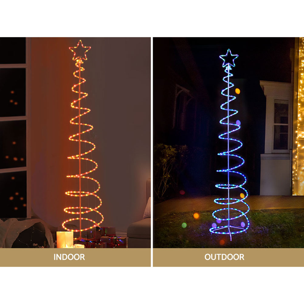 2.4M Christmas Tree LED Solar Motif Lights Jingle Jollys - ShopFrenzy