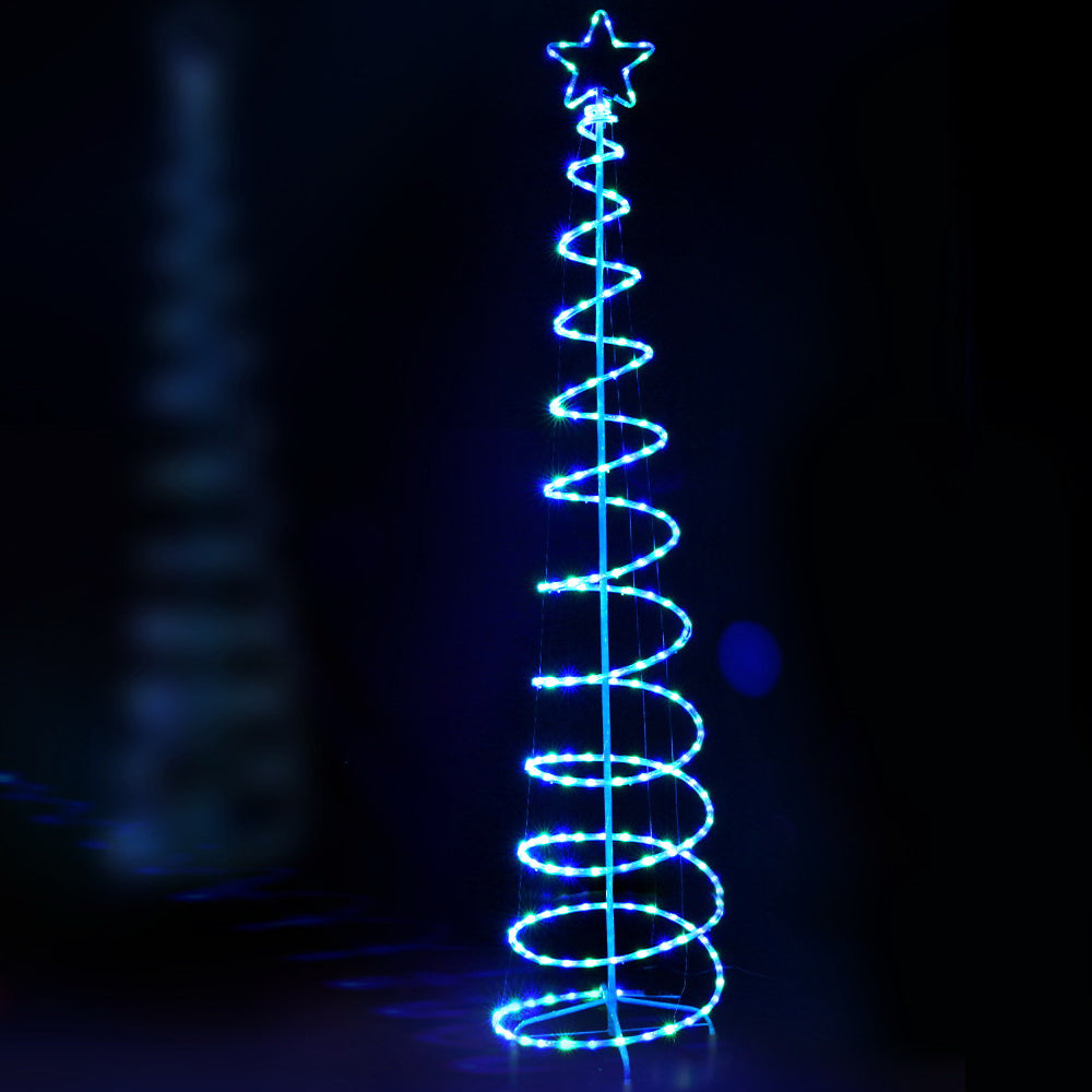 2.4M Christmas Tree LED Solar Motif Lights Jingle Jollys - ShopFrenzy