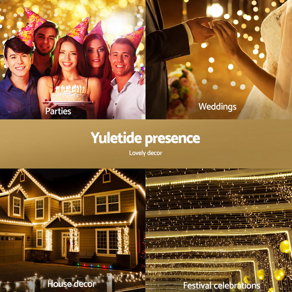 2Mx3M Christmas Lights Net String Light Decorations Warm 504 LED Jingle Jollys - ShopFrenzy