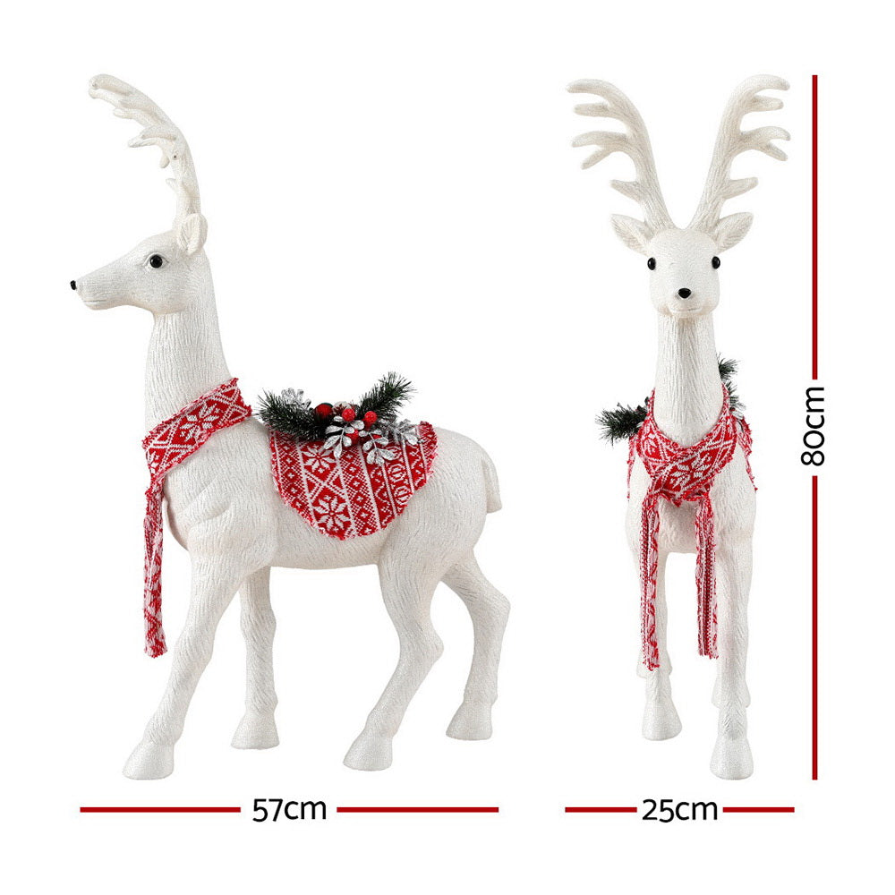 Jingle Jollys Christmas Reindeer 80cm Glitter Deer Ornaments Party Decorations - ShopFrenzy