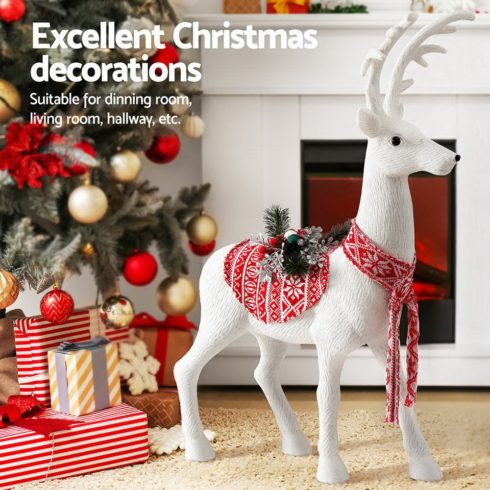 Jingle Jollys Christmas Reindeer 80cm Glitter Deer Ornaments Party Decorations - ShopFrenzy