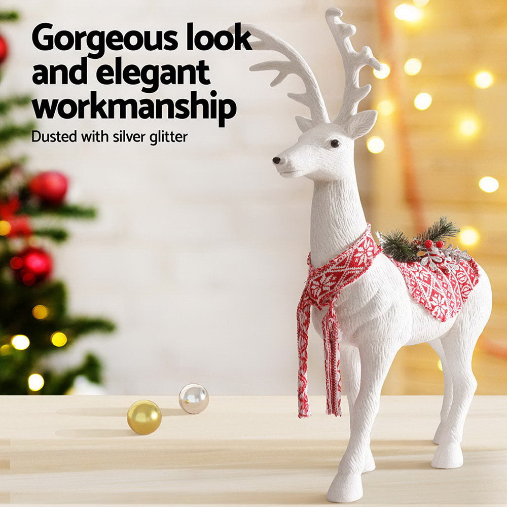 Jingle Jollys Christmas Reindeer 80cm Glitter Deer Ornaments Party Decorations - ShopFrenzy