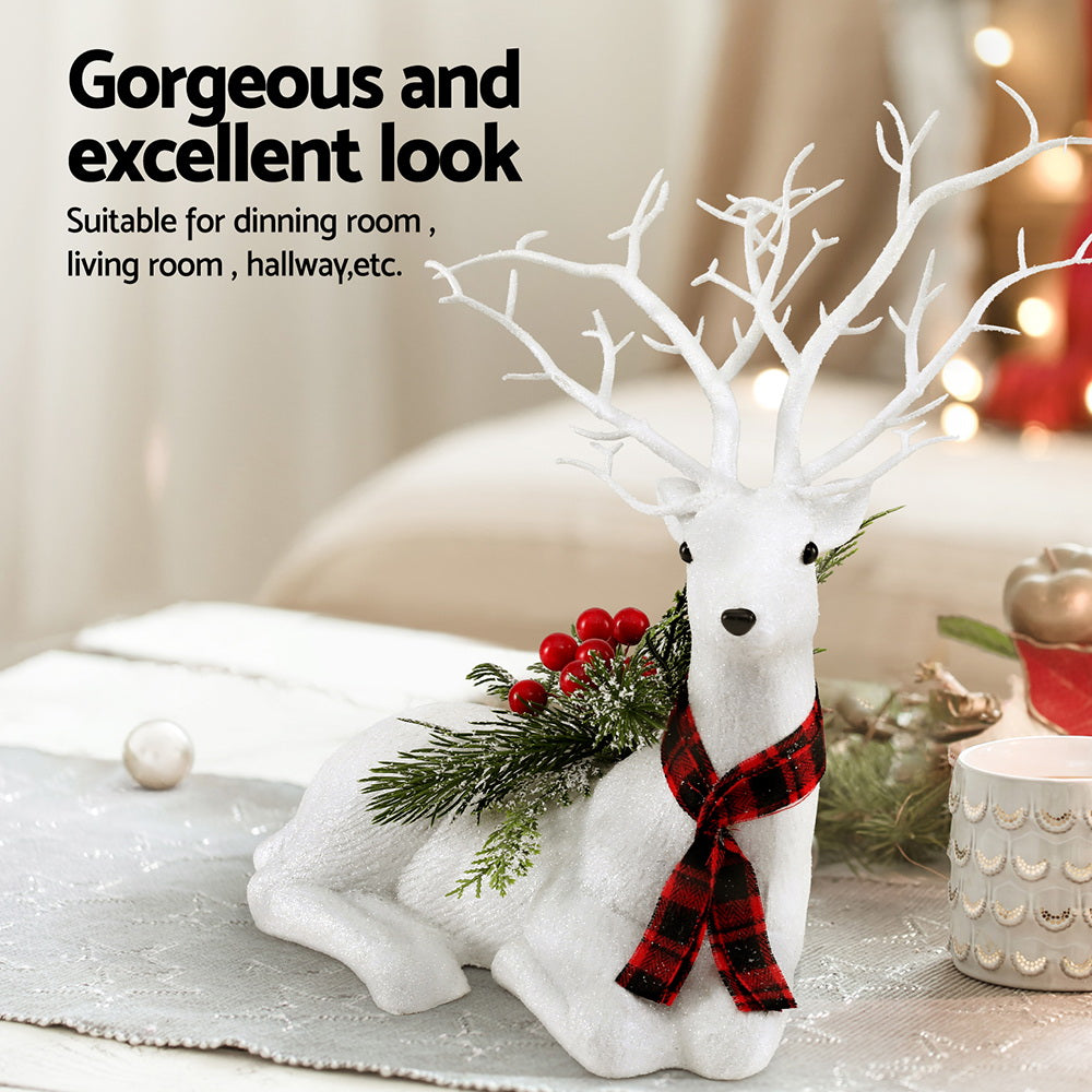 Jingle Jollys Christmas Reindeer 32cm Glitter Deer Ornaments Party Decorations - ShopFrenzy